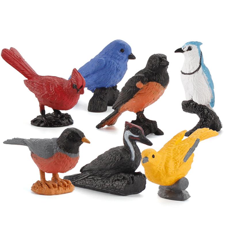

Фигурки Мини Птицы Набор 7 шт. Фигурка Животного Иволга Малиновка Кардинал Развивающая Игрушка