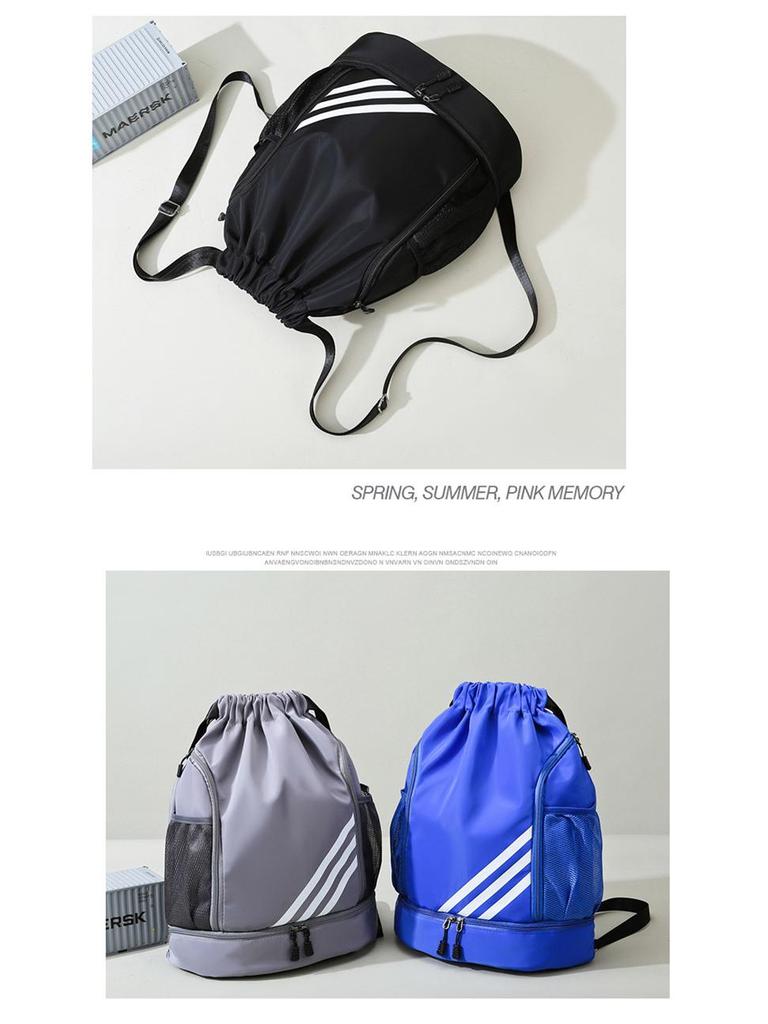 Men's Large Capacity Basketball & Swimming Drawstring Backpack - Portable Student Schoolbag with Logo Printing Option