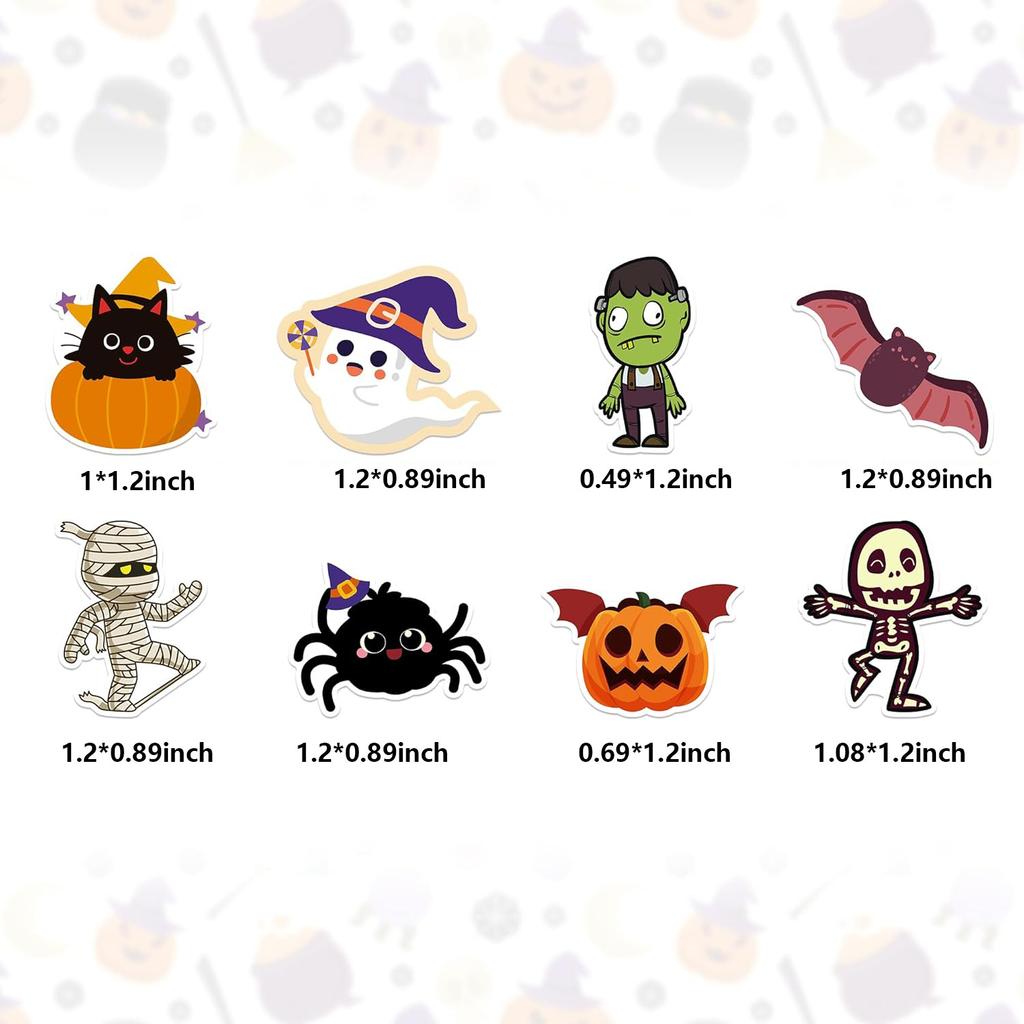500pcs Roll Stickers Funny Halloween Sticker Roll Cute Pumpkin Ghost Skull Spider Bat Label Decal Graffiti Stickers DIY Phone