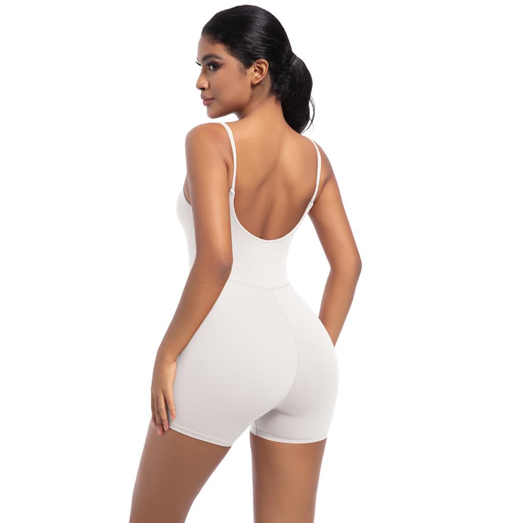 New Spring And Summer Nude Yoga Camisole Jumpsuit For Women's High-intensity Dance Fitness Sports Jumpsuit