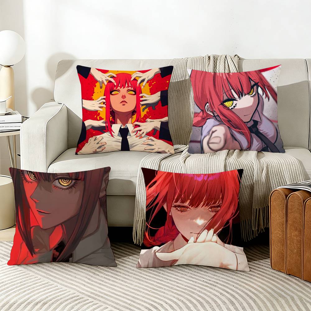 MMAKIMA CChainsaw man Pillow Cover Sofa Cushion Cover Home Room Decoration Children Gift