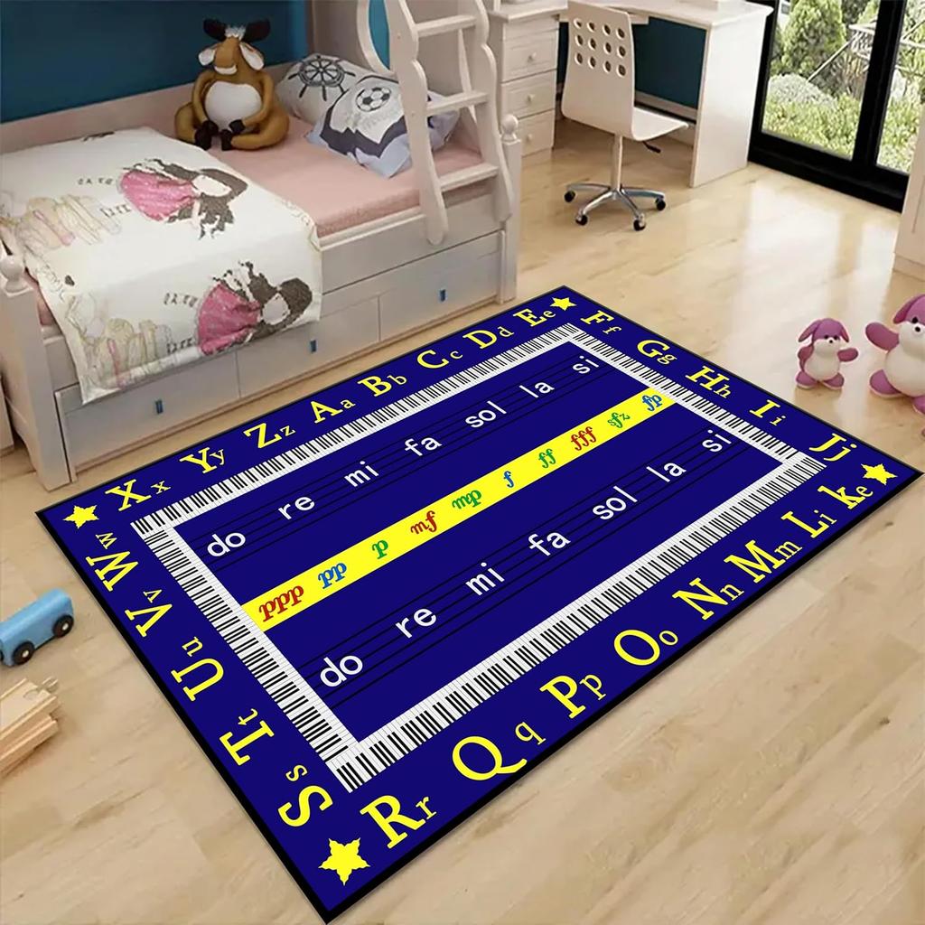 Kids Area Rug ABC Learning Rug Crawling Mat Non Slip Children's Room Carpet for Classrooms School Nursery Children's BedrooM