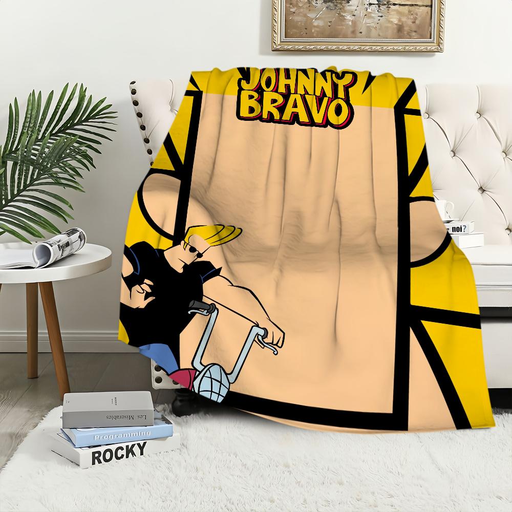 Cartoon J-Johnny B-Bravo Blanket Plush Nap Sofa rug for Living Room Warm Office Bedroom Birthday Home Travel Kid Gifts