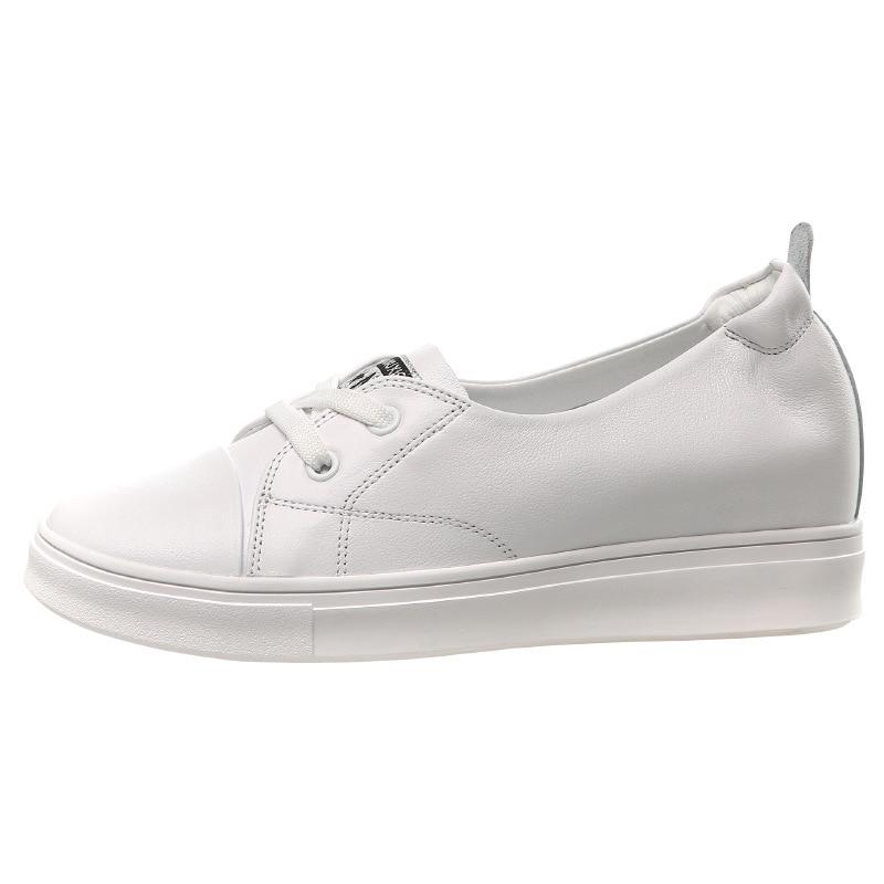 

Fujin/Новые массивные кроссовки на платформе 5 см из натуральной кожи, повседневные удобные летние туфли высокого бренда на вулканизированном каблуке со скрытым каблуком 40 белый