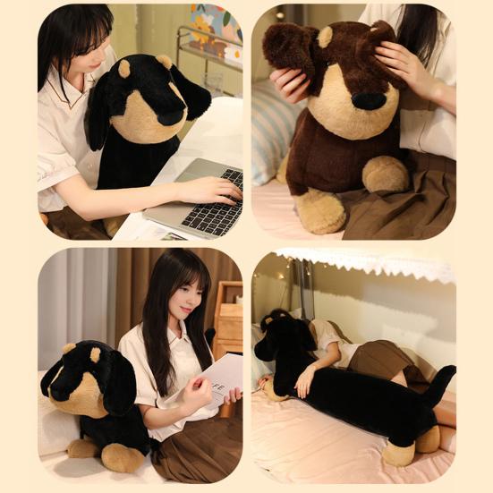 Realistic Dachshund Plush Toy Cute Sausage Dog Stuffed Animal Soft Comforting Companion Gift for Girls Kids