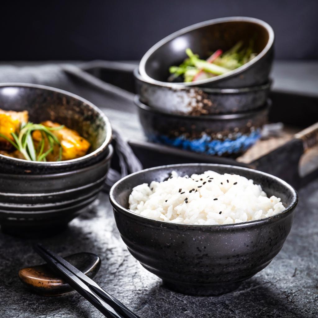 Japanese Tableware Rice Bowl Barbecue Table Round Bowl Household Eating Bowl Homestay Retro Rice Bowl One Person Food