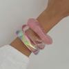 DIEZI 3 Style Trendy Exaggerated AB Pink Resin Acrylic Bangles Ethnic Geometric Wide Bangles For Women Men Bracelet Jewelry