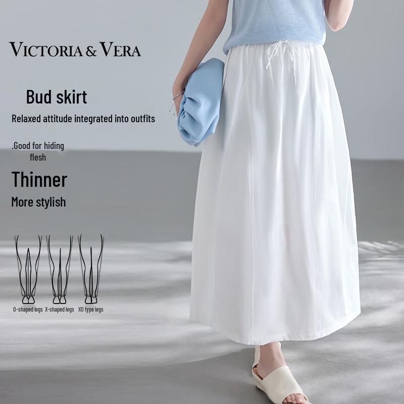 

VICTORIA&VERA Drawstring A-Line Midi Skirt L