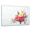 TEMPERED GLASS CUTTING BOARD 30x22 FLOWERS