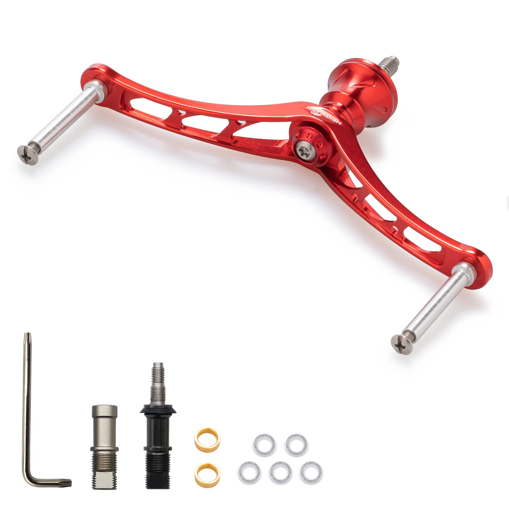 

HEIGHTEN Reel Handle for Shimano and Daiwa Universal Spinning Reels 80/92/95/98/110mm (No Knob) (80mm - Red) (312)