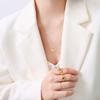 Peach Heart Love Couple Necklace Sweater Chain 18K Real Gold Plated Stainless Steel New Trendy Necklaces