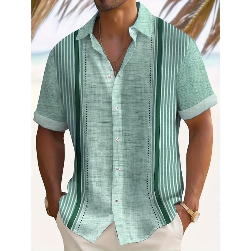 The men's short-sleeved shirt for summer 2025 is breathable lightweight casual and refreshing with 3D printing