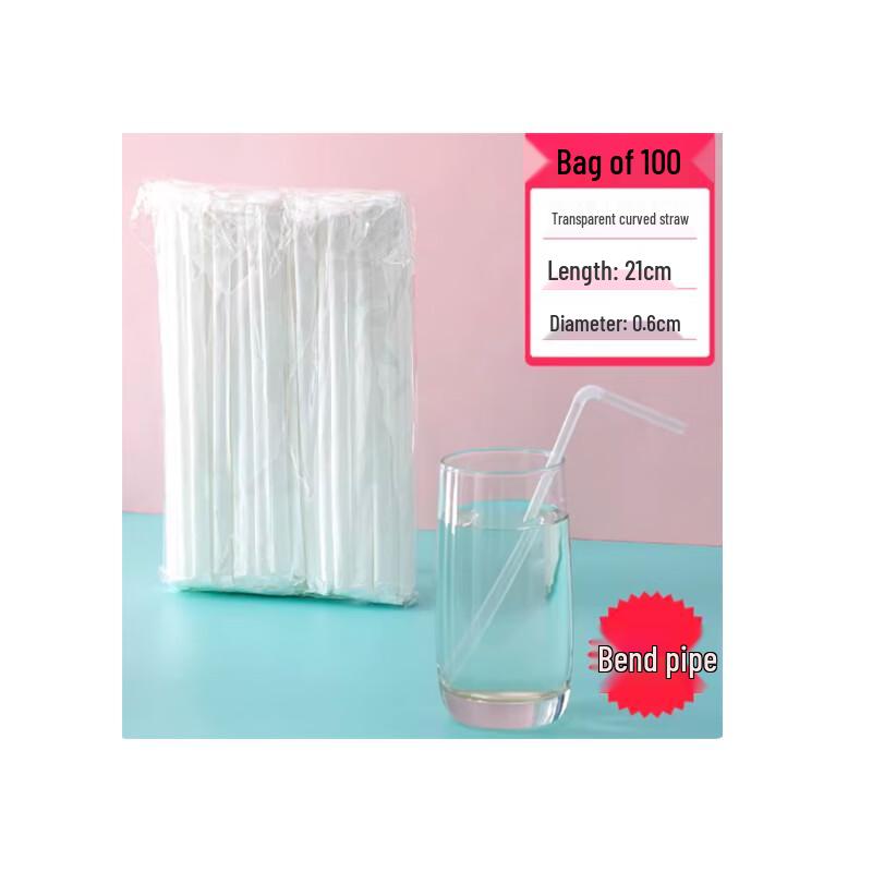Dalu Disposable Transparent Bent Straws