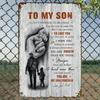 Vintage Till Min Son Metallskylt Retro Väggdekoration för Hem Café Bar Gåva