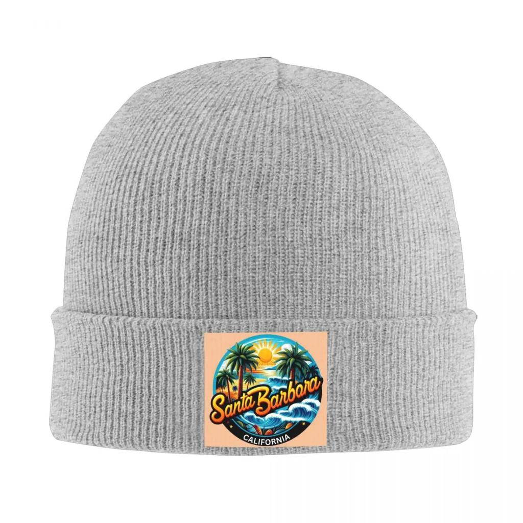 Santa Barbara California USA Warm Knitted Cap Fashion Bonnet Hat Autumn Winter Outdoor Beanies Hats for Unisex Womenx Adult