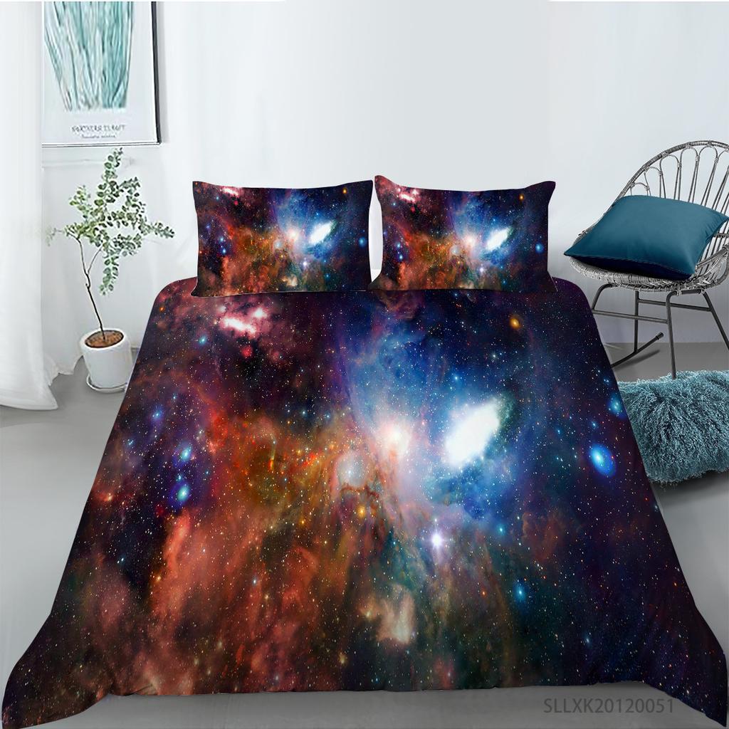 Universe Planet Series Polyester Quilt Cover Pillowcase Two or Three Piece Set Digital Printing