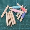 10pcs Wooden Spools Embroidery Cross Stitch Thread Wool Winding Storage Rods Sewing Accessory