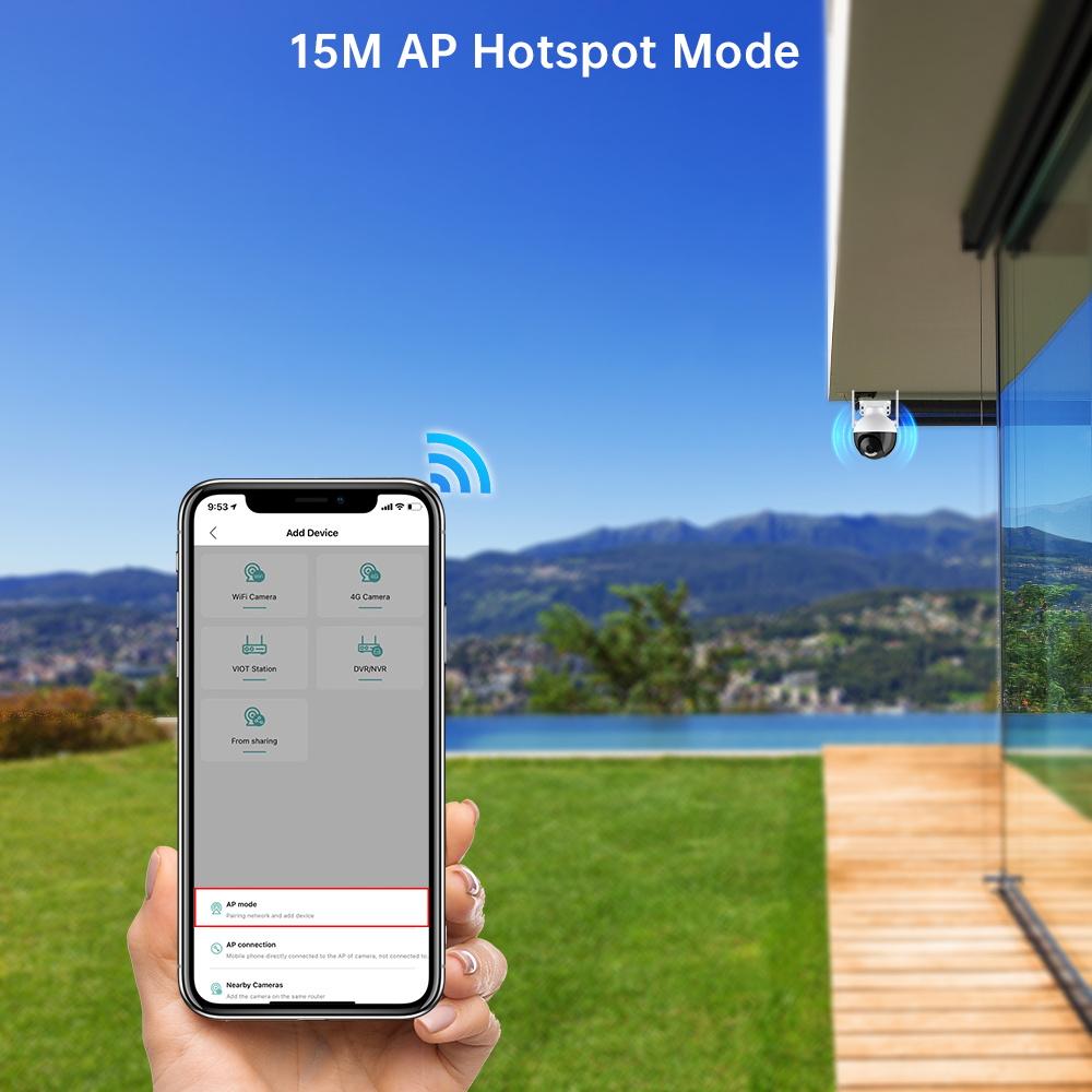 4MP WiFi PTZ IP Kamera ICsee Dış Mekan Güvenlik Kamerası Video Gözetim CCTV Kameralar Onvif AI İnsan Algılama Renkli Gece Görüşü
