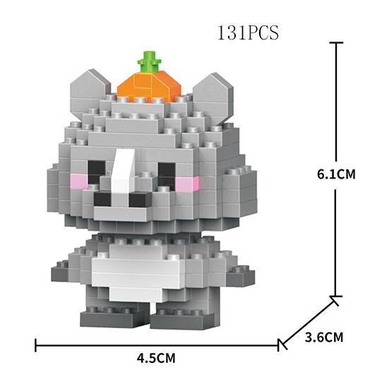 Micro Diamond Blocks Mini Animals Classic Pet Tiger Lion Model Building Creative Bricks Kids Toys Cartoon Elephant Bear Horse