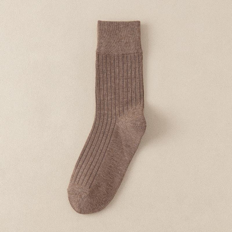 Female Spring and Autumn Tide Retro Pure Color All Go Together To Smoke In The Tube Cotton Socks