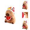 Adorable Christmas Capybara Plush Toy With Soft Short Plush Filling For Kids Gifts