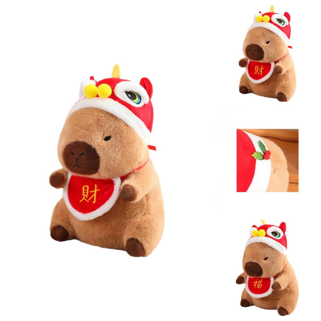 Adorable Christmas Capybara Plush Toy With Soft Short Plush Filling For Kids Gifts