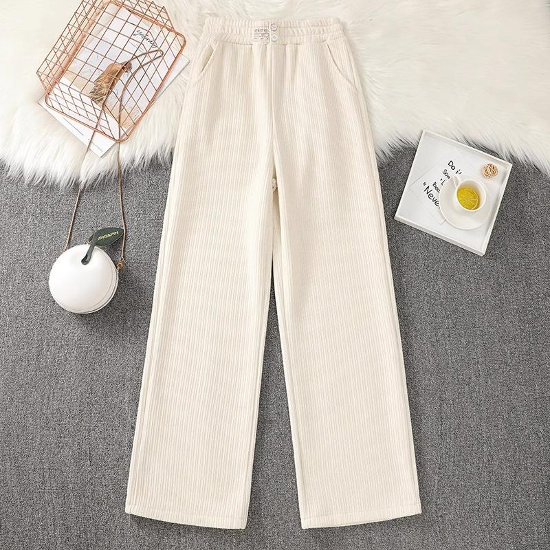 Petite Women's Fleece-Lined Chenille Pants: Autumn/Winter Collection, Straight Narrow Leg, Sizes XS.