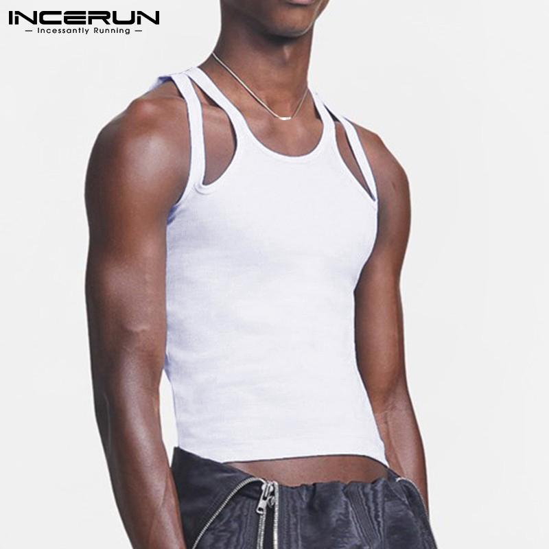 

INCERUN S-5XL Мужские летние топы без рукавов Slim Fit
