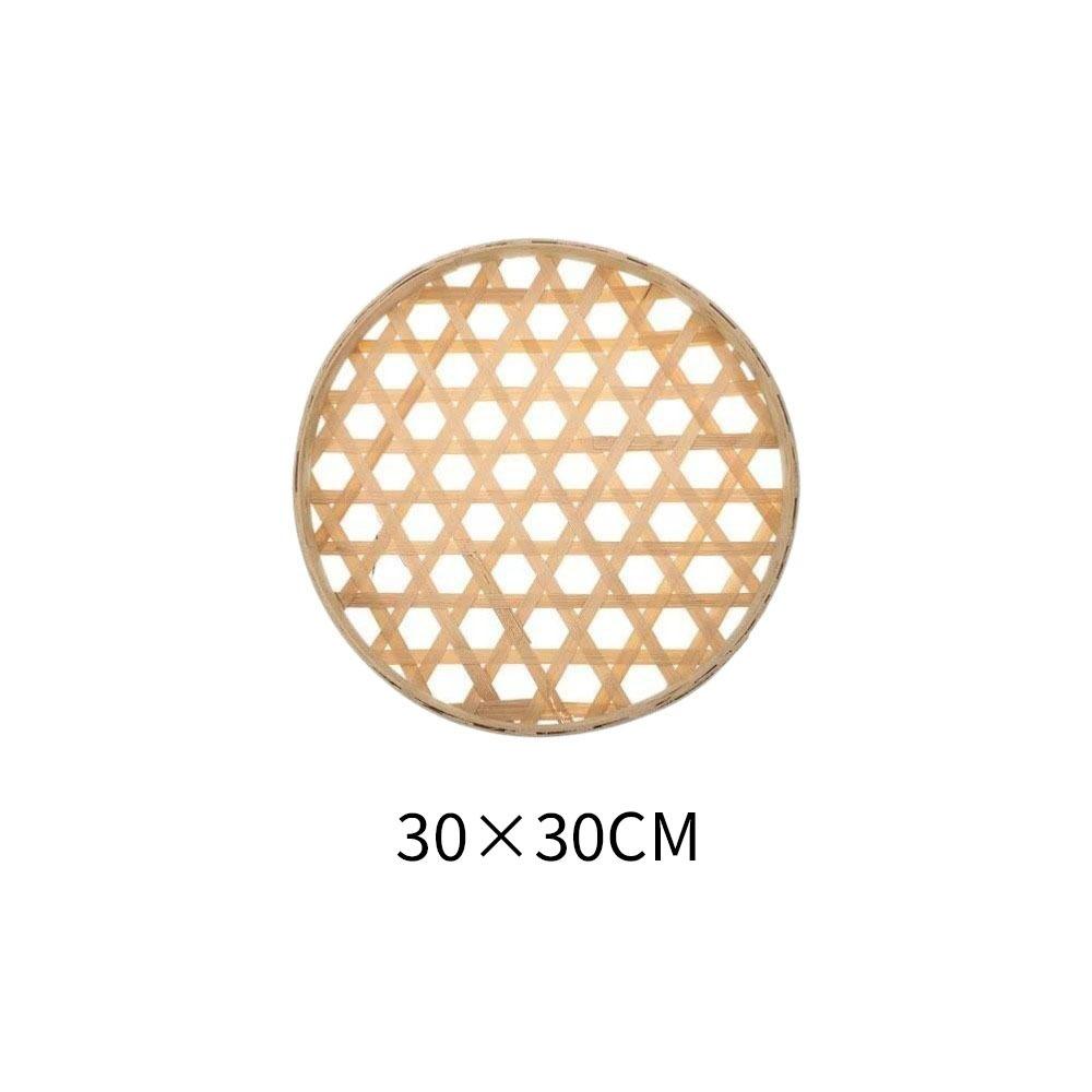 Nature EcoFriendly Bamboo Sieve Basket Round Decorative Bamboo Storage Tray Handwoven Woven Basket Kitchen