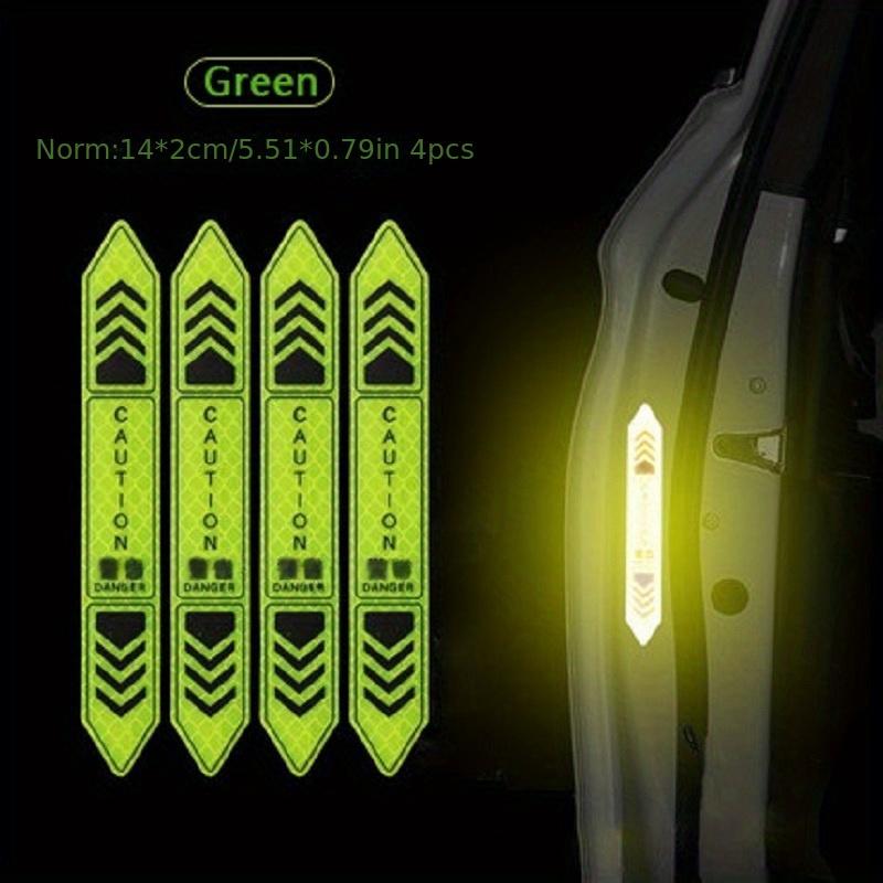4-Pack Night Reflective Car Door Stickers Plastic Safety Warning Decals14*2cm/5.51*0.79in Visible at 300 Meters