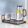 Yuzhuxun Glass Drinking Set with Carafe, Cups, Holder & Tray