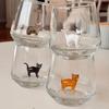 Taza de Vidrio con Figura de Gato sin Tallo Taza de Café Hecha a Mano Taza de Vino de Gato Linda Para Leche Cerveza