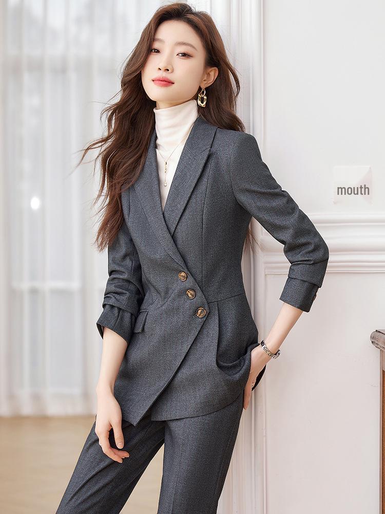 Women's Striped Suit Set 2025: Spring/Autumn Formal Professional Attire