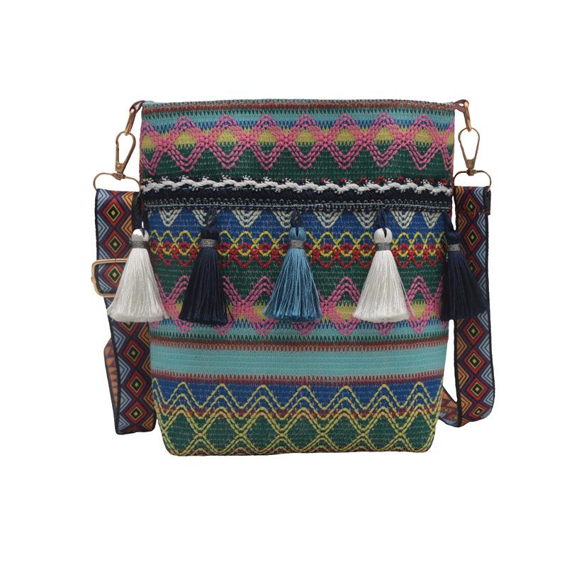 Large Capacity Ethnic Style Bag New Fashionable Tassel One-shoulder Bucket Bag Retro Commuter Fashion Crossbody Bag