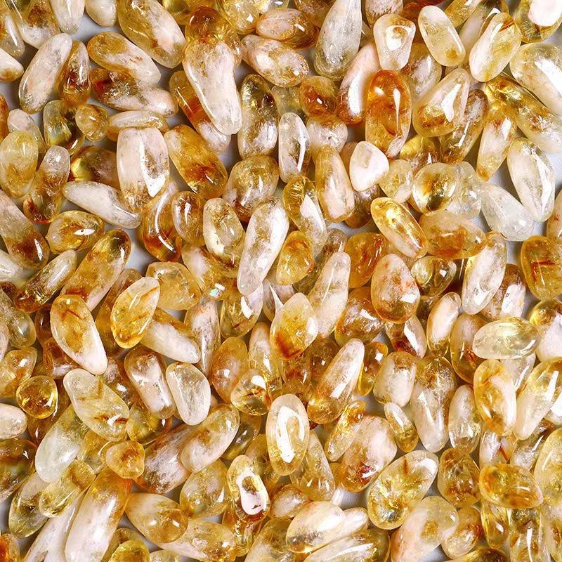

Brazilian Yellow Citrine Crystal Chips for Fish Tank and Pond Décor 7-9mm/100g жёлтый/цитриновый