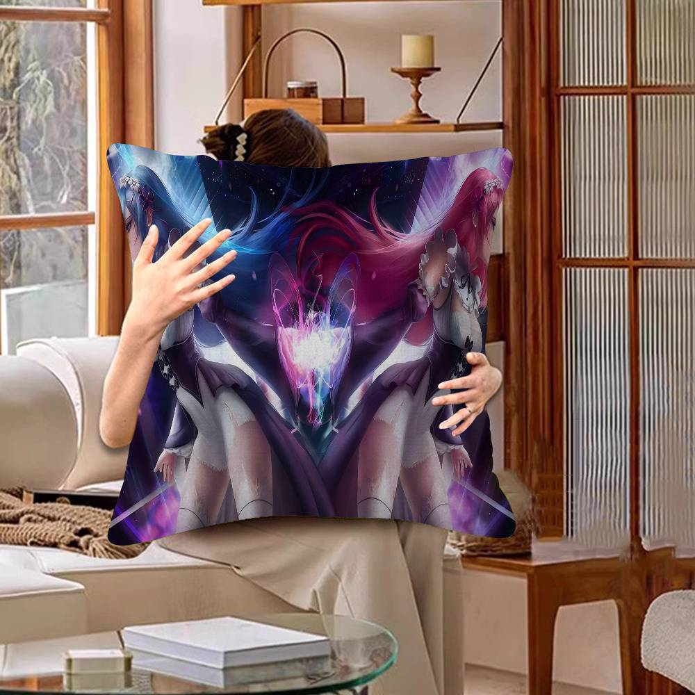 Anime Re Zero Rem Gaming Cushion Cover Pillowcase Upholstery Sofa Throw Pillow Home Decor Pillowcas