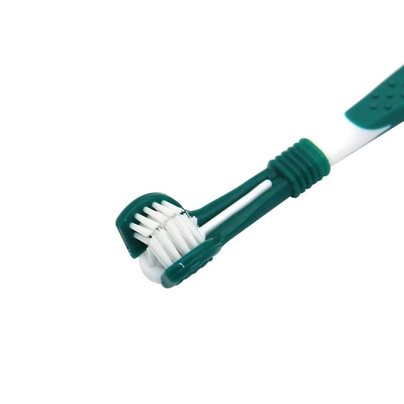 Pet Toothbrush Three-Head Toothbrush Multi-angle Cleaning Addition Bad Breath Tartar Teeth Care Dog Cat Cleaning Mouth