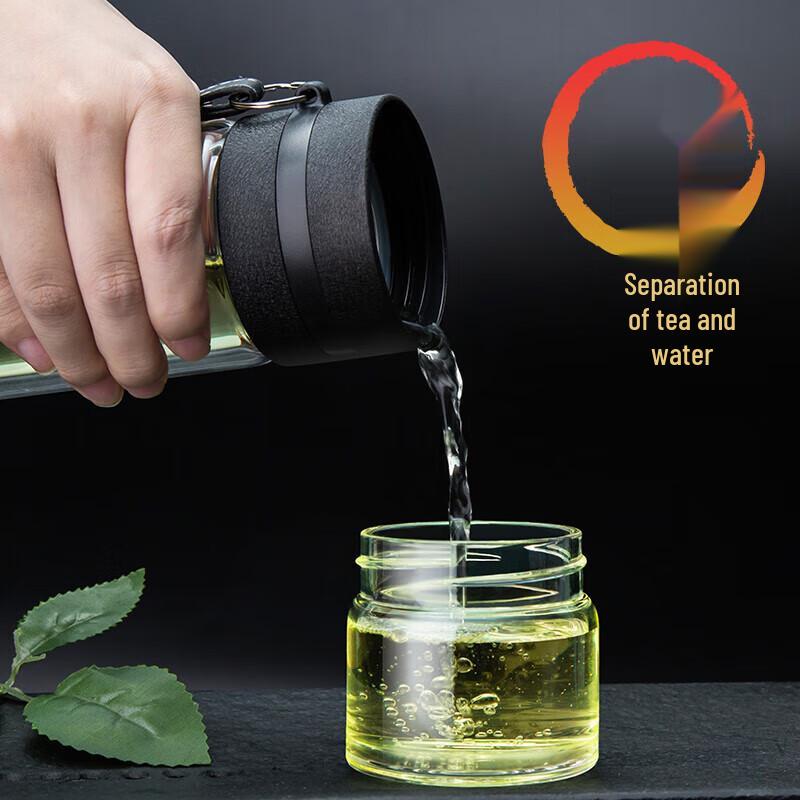 Tianxi 500ml Double-Layer Glass Tea Infuser Bottle