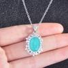 Women Jewelry Set Princess Diana Style Paraiaba Necklace Pendant Earrings Rings for Party Wedding