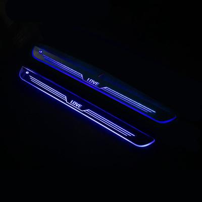 2 Stück Blaue LED Einstiegsleisten Abdeckung Induktion Bewegliches Licht Willkommensleuchte