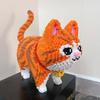 New Orange Blossom Cat Cute Pet Micro Diamond Building Block Desktop Home Decoration Children's Toys Kids Birthday Gifts
