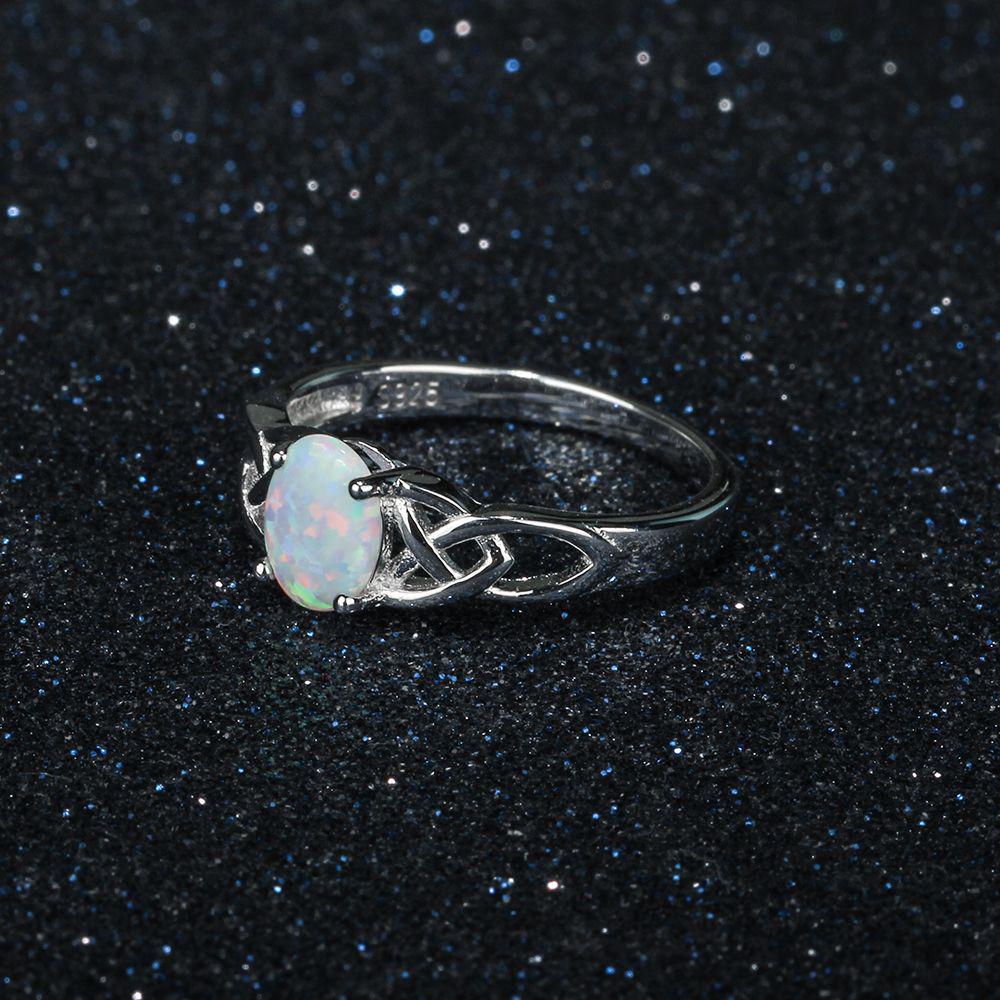 CopperVintage Fashion Setting Opal Stone Gem Ring For Women Size 6-10 Anillos Anel