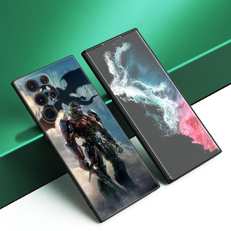 Transformers Bumblebee Černý Silikonový Kryt na Telefon Pro Samsung Galaxy S23 S21 S20 FE S24 S22 Ultra S10E S10 S9 S8 Plus