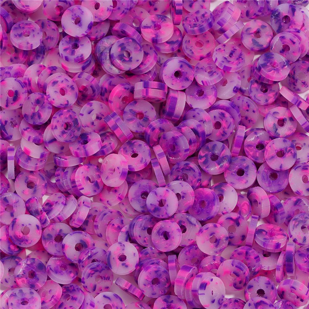 350pcs 6mm Flat Round Polymer Clay Beads Loose Spacer Beads for Jewelry Making DIY Needlework Bracelet Necklace Accessories