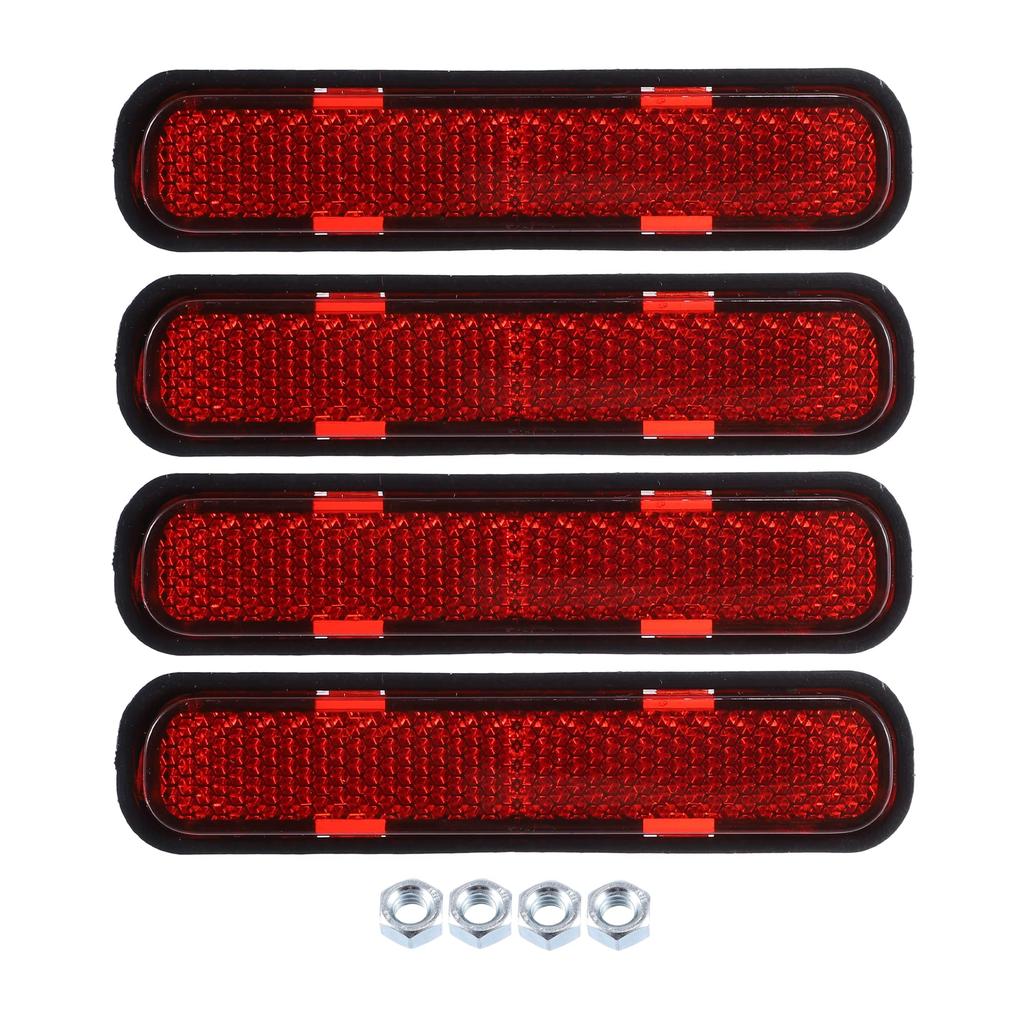 uxcell 4pcs Screw Mount Reflective Warning Reflector M5x0.8 Red Plastic Universal Rectangle for Motorcycle Bike