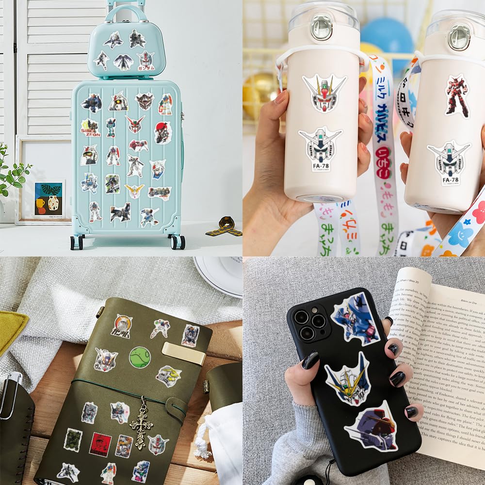 Sada nálepek Gundam 50 kusů Robot akční figurka Sada nálepek pro roboty Vhodné pro cyklistickou přilbu na notebook atd.