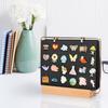 Pin Display Organizer Brooch Pin Holder Felt Pin Storage Pages Pin Collection Storage Calendar 6 Pages with Wooden Stand for Desktop Display