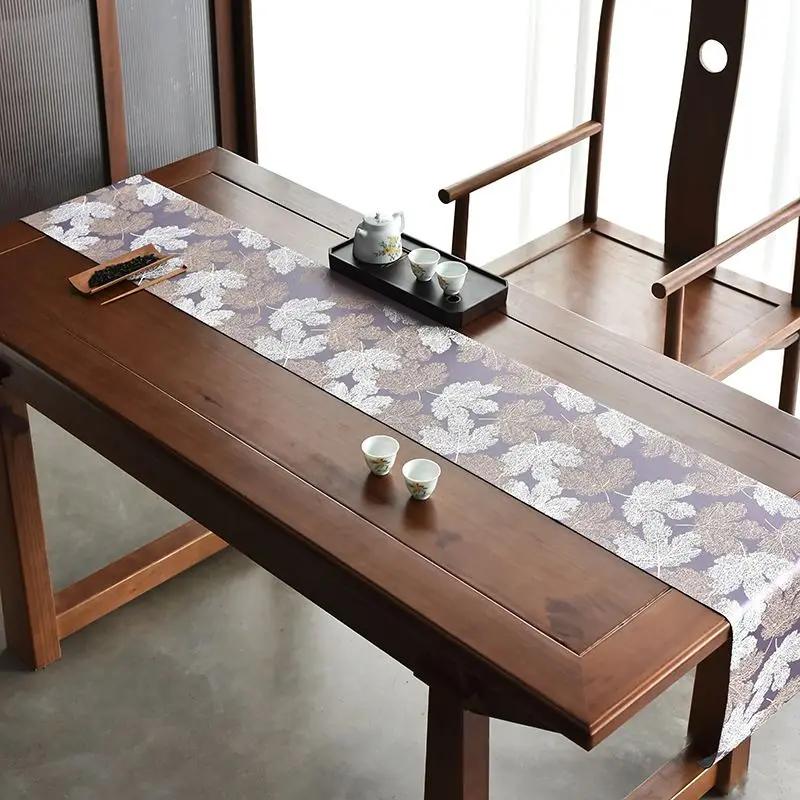 Brocade Flower Tea Mat Household Table Decoration Light Luxury Thickening Waterproof Tablecloth West Array Woven Dry Tea Mat New