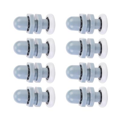 8 Sztuk Uniwersalnych 20mm Plastikowych Rolek do Przesuwnych Drzwi Kabiny Prysznicowej Przenośne Wytrzymałe Ciche Kółko Zamienne Do Codziennego Użytku