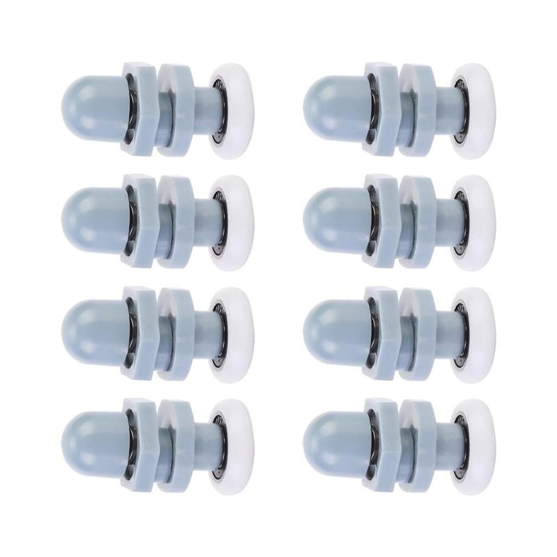 8Pieces Multipurpose 20mm Plastic Rollers for Sliding Shower Door Portable Sturdy Quiet Replacement Wheel Daily Use